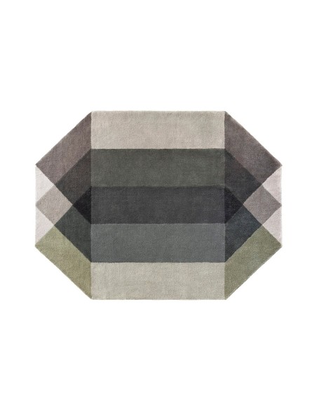 Diamond Hand Tufted Rug Green-Grey 300x390 by Gan Rugs