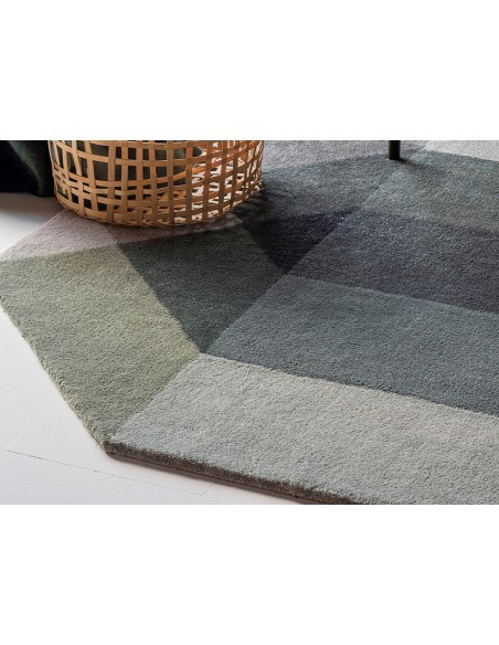 Diamond Hand Tufted Rug Green-Grey 300x390 by Gan Rugs