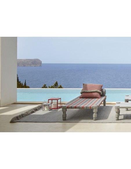 Garden Layers Outdoor Tappeto Diagonal Almond-Blue 90x200 by Gan Rugs