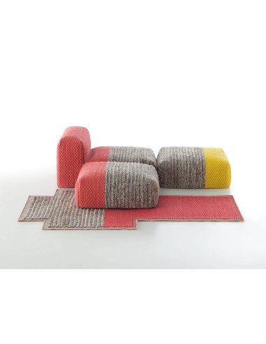 Mangas Space Rug Plait Coral 160x160 by Gan Rugs