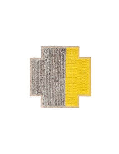 Mangas Space Tappeto Plait Yellow 160x160 by Gan Rugs