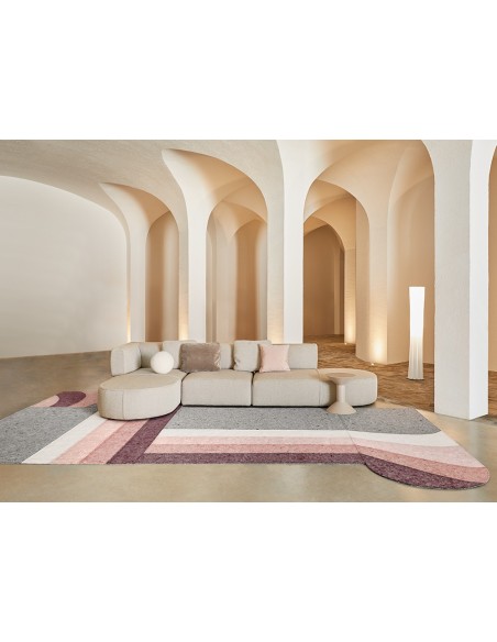 Nuances Rug Round Burgundy 250x300 by Gan Rugs