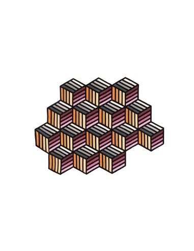 Parquet Rug Hexagon Orange 153x203 by Gan Rugs