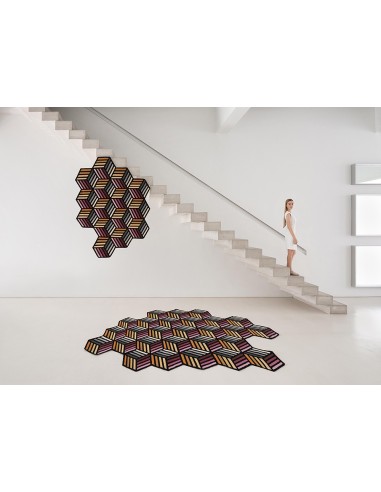 Parquet Rug Hexagon Orange 153x203 by Gan Rugs