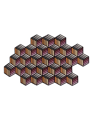 Parquet Rug Hexagon Orange 188x305 by Gan Rugs