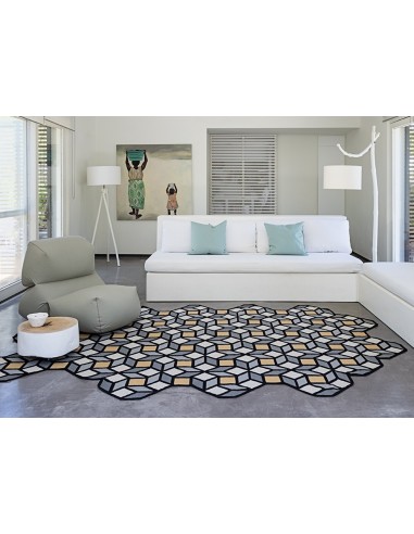 Parquet Rug Rhomb Yellow 195x314 by Gan Rugs