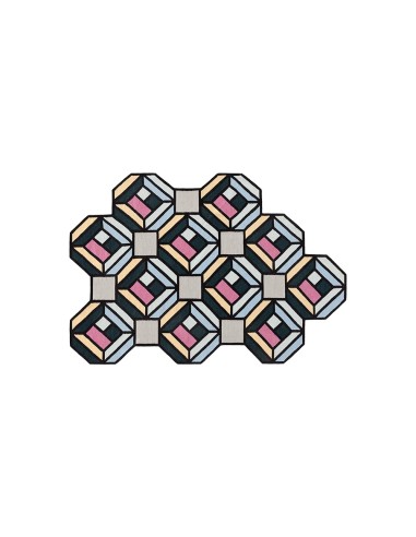 Parquet Tappeto Tetragon Blue 147x213 by Gan Rugs