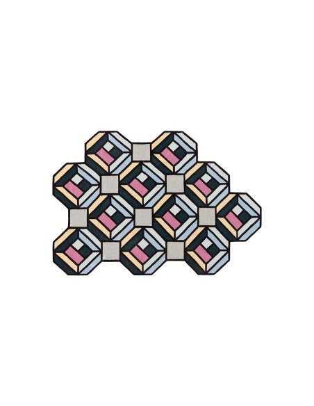 Parquet Tappeto Tetragon Blue 147x213 by Gan Rugs