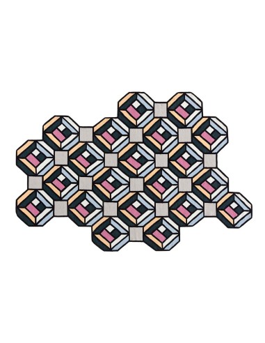 Parquet Rug Tetragon Blue 213x312 by Gan Rugs