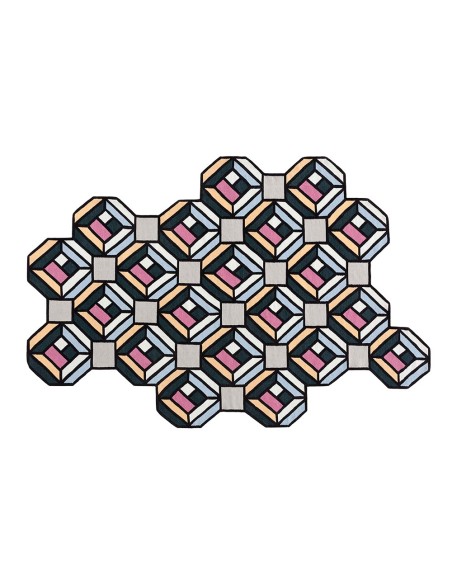 Parquet Tappeto Tetragon Blue 213x312 by Gan Rugs
