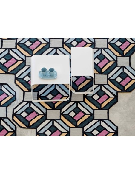 Parquet Tappeto Tetragon Blue 213x312 by Gan Rugs