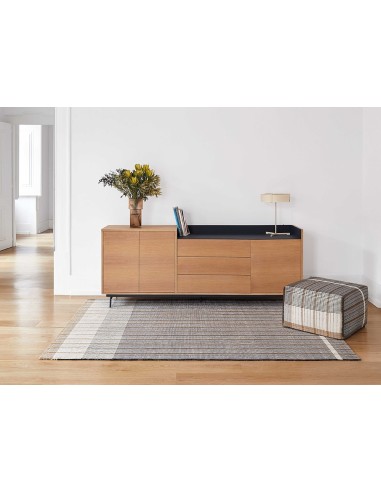 Reversible Rug Black 170x240 by Gan Rugs