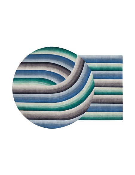 Round Mirage Rug Blue 210x300 by Gan Rugs