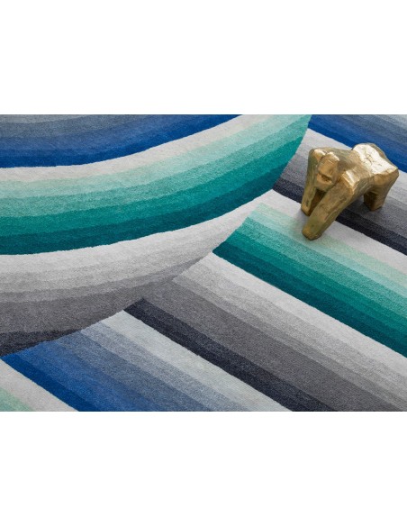 Round Mirage Rug Blue 210x300 by Gan Rugs