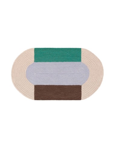 The Crochet Collection Rug Mono Blue 180x100 by Gan Rugs
