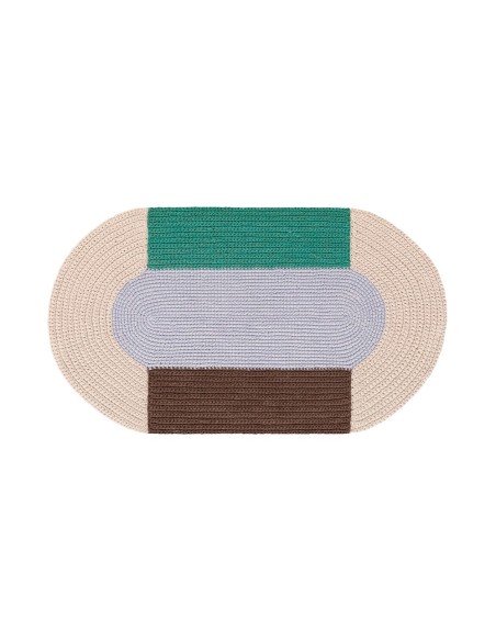 The Crochet Collection Rug Mono Blue 180x100 by Gan Rugs
