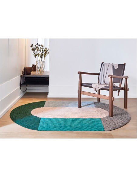 The Crochet Collection Rug Mono Pink 180x100 by Gan Rugs