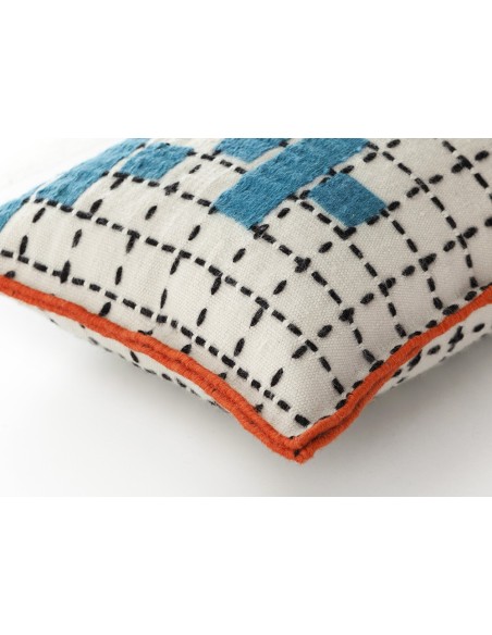 Bandas Cuscino C Turquoise 60x40 by Gan Rugs