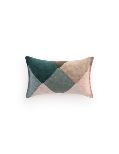 Diamond Outdoor Cushion Nude-Petrol 50X30 by Gan Rugs