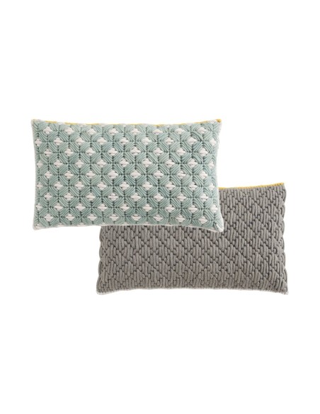 Silai Cushion Celadon-Light Grey 60X35 by Gan Rugs