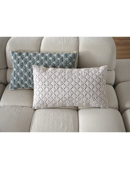 Silai Cushion Celadon-Light Grey 60X35 by Gan Rugs