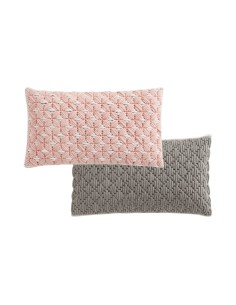 Silai Cushion Rose-Light Grey 60X35 by Gan Rugs